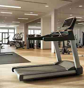 Modern treadmill and cardio workout equipment at Ogunquit Fitness Center