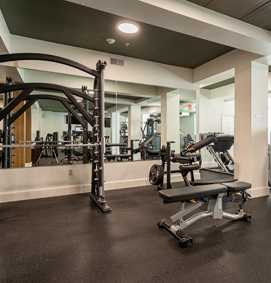 Strength training equipment at Ogunquit Fitness Center